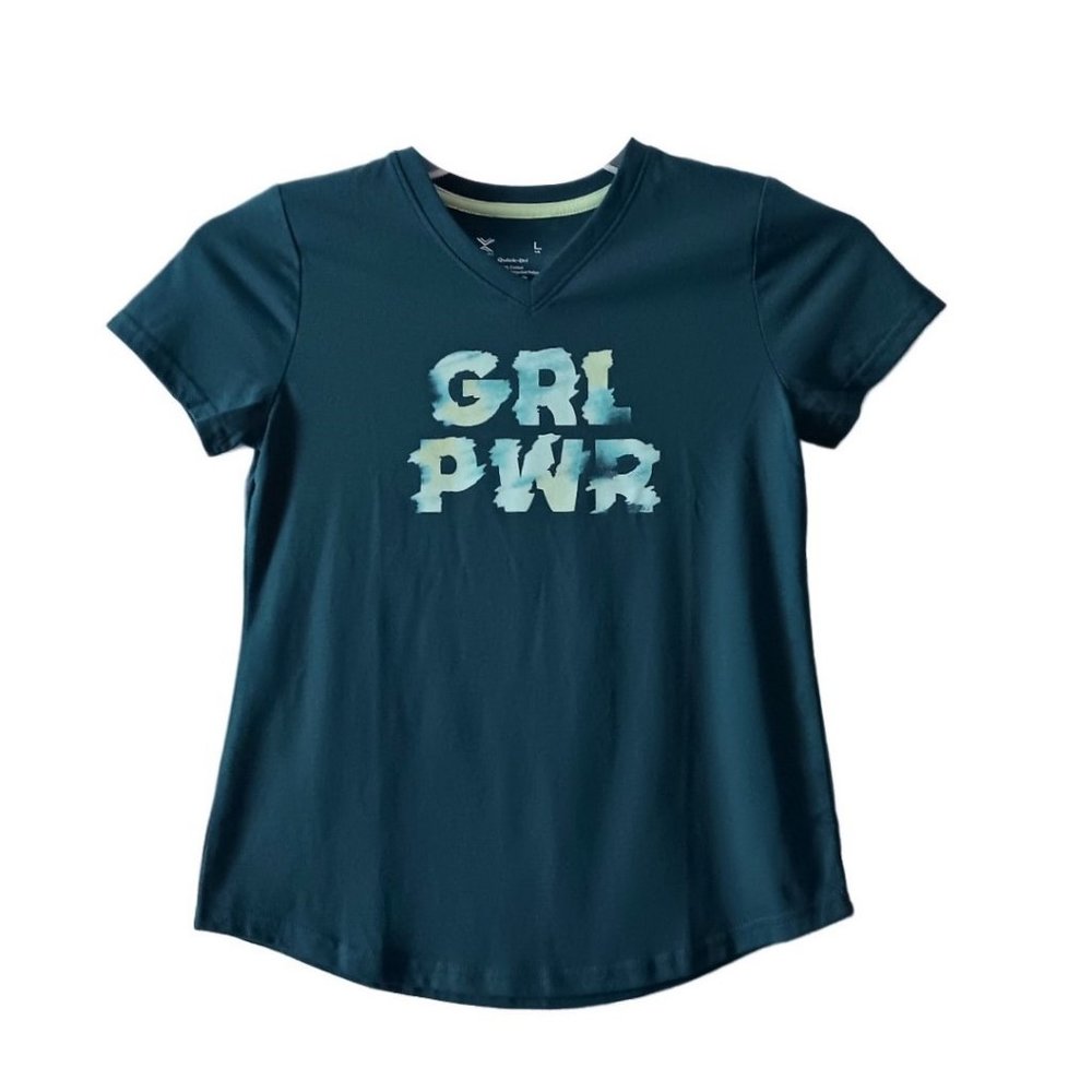 Girl's Xersion Green GRL PWR Shirt- Sizes L, XL